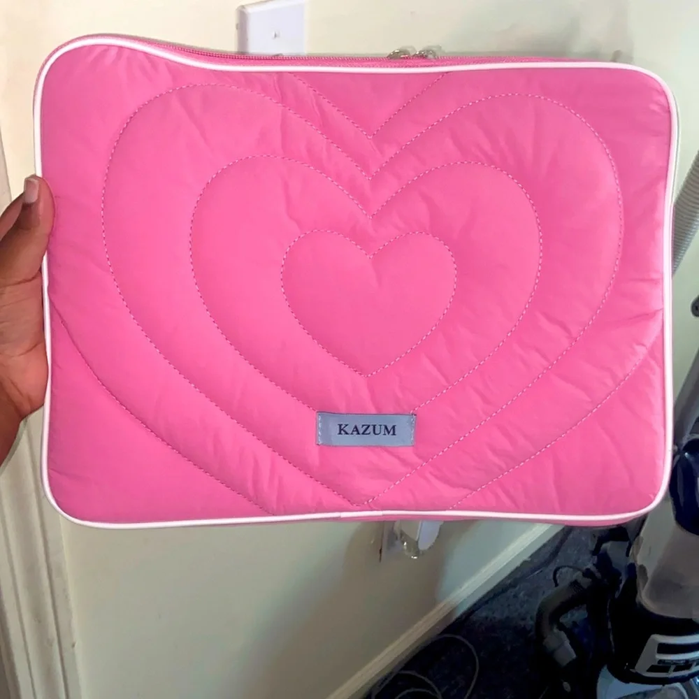 Kazum Pink Quilted Laptop Sleeve for 15 INCH LAPTOP